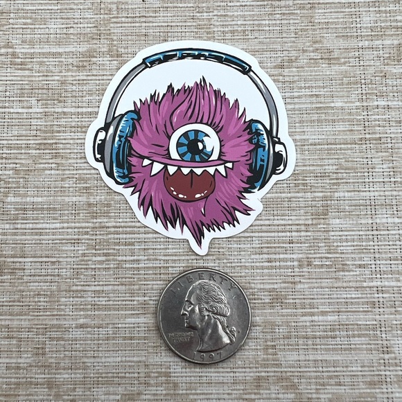 Cyclops Pink Cute Monster Grunge Horror Funky Single Decor Art Sticker - Picture 2 of 3